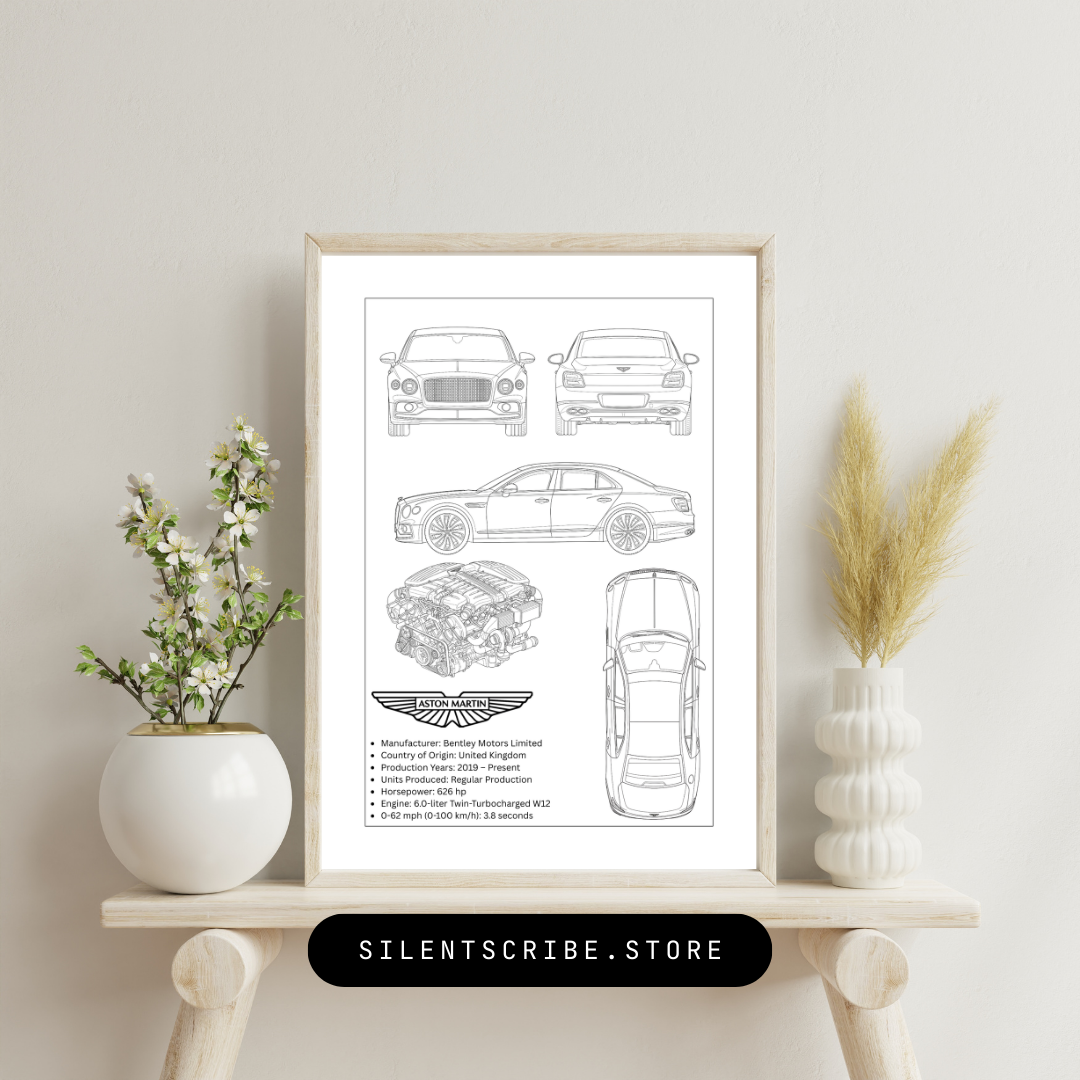 Aston Martin | Pen-Plotted Super Tourer Technical Blueprint