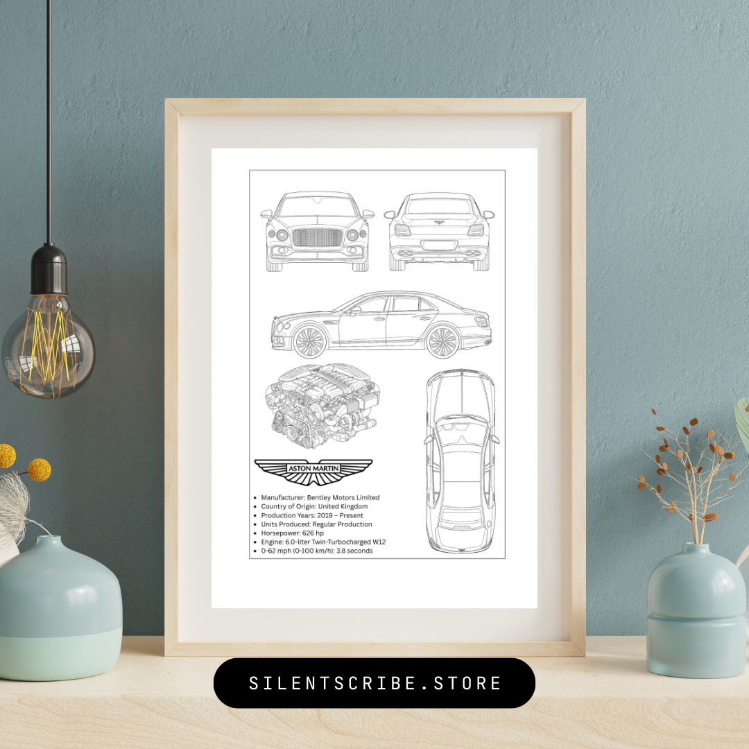 Aston Martin | Pen-Plotted Super Tourer Technical Blueprint