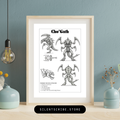 League of Legends Cho'Gath Technical Drawing – Pen & Ink