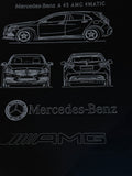 Mercedes-Benz A 45 AMG 4MATIC car diagram on a black background