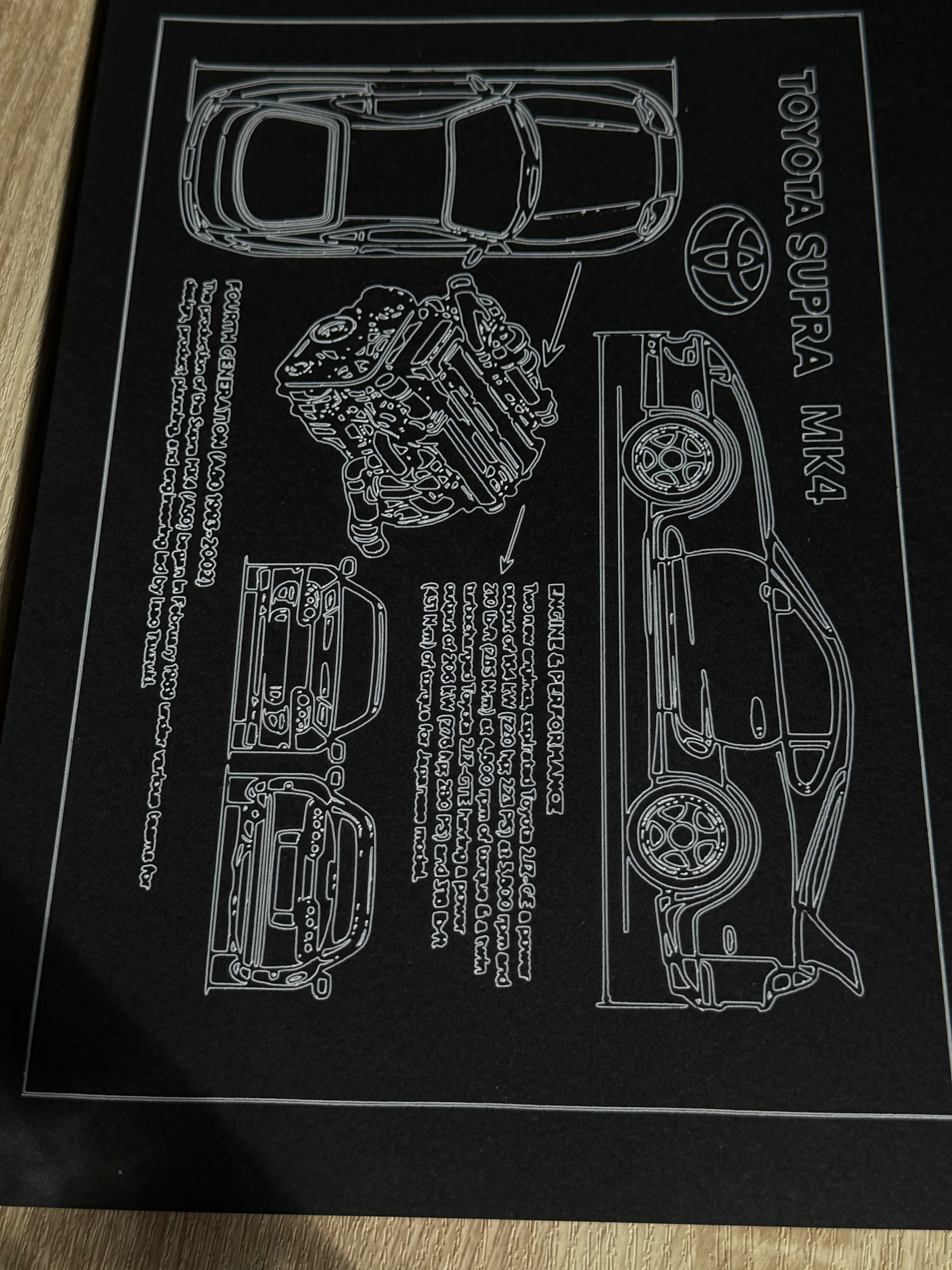 The Iconic Supra MK4: Plotted Blueprint Art